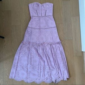 Jonathan Simkhai Purple Juliette Bustier Strapless Dress, size 2